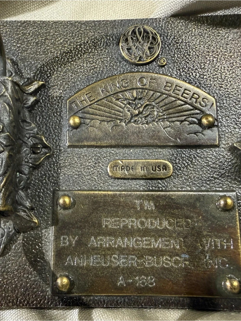 Budweiser Metallic Gold BELT BUCKLE